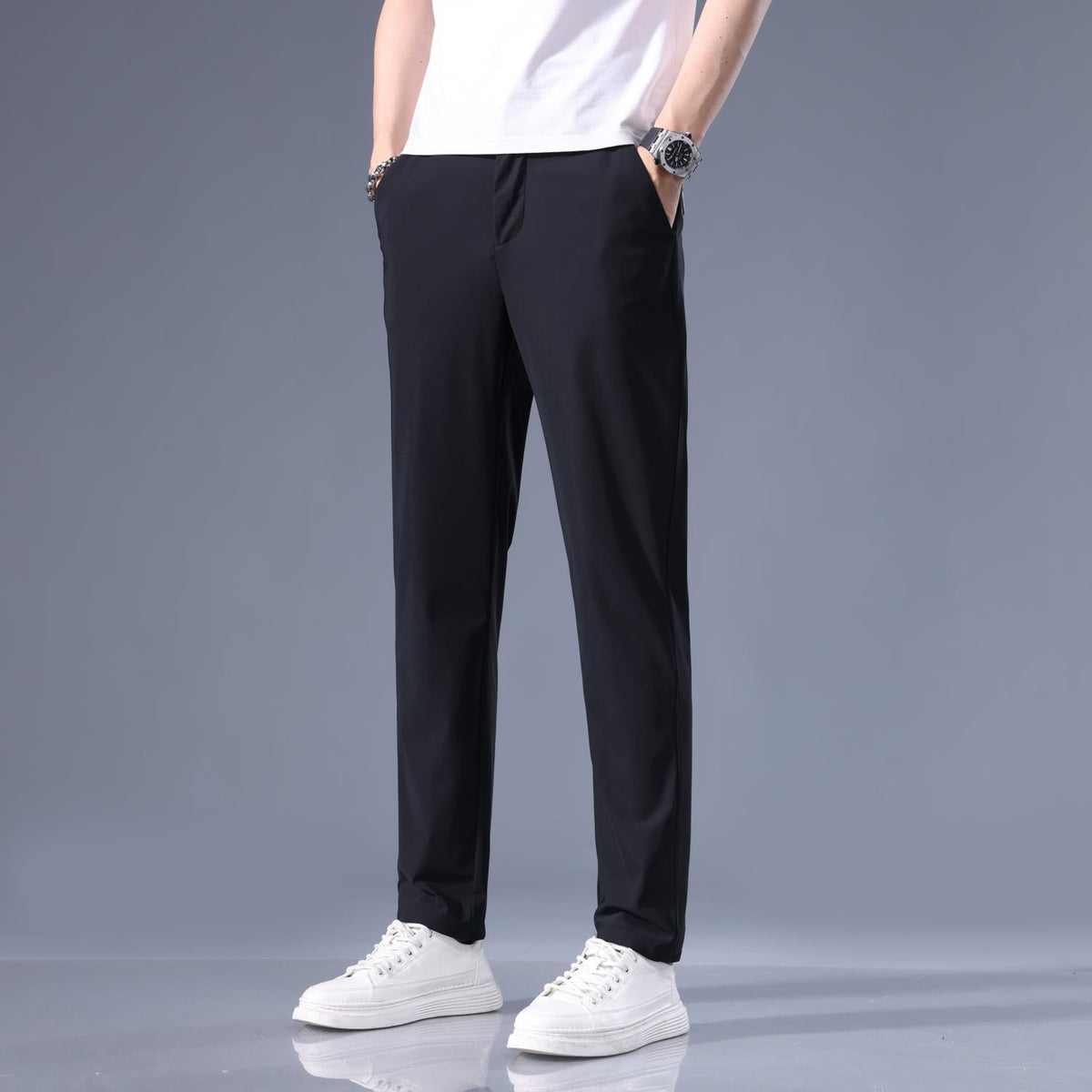 Ice silk breathable, quick-drying, straight-leg trousers