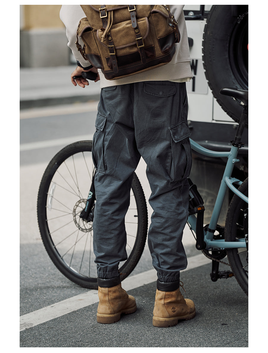 New Loose-Fit Multi-Pocket Tapered Work Pants