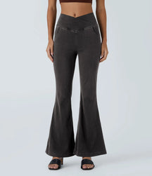 Waist-Crossing Slim Fit Casual Flared Pants