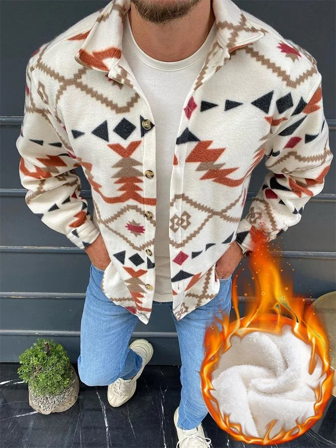 Long Sleeve White Printed Jacket