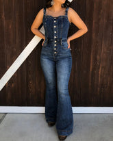 Denim Flare Jumpsuit