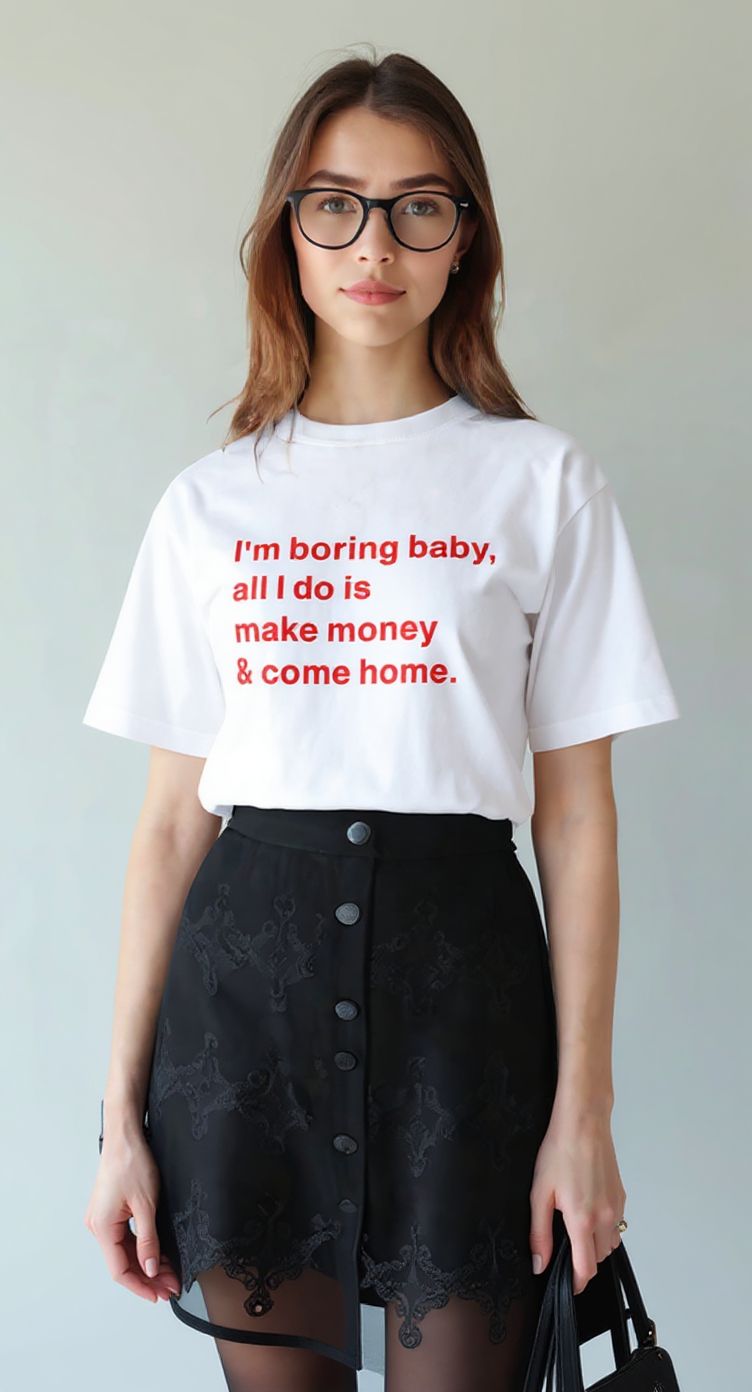 I'm boring baby, all I do is make money & come home-Sleeve T-Shirt