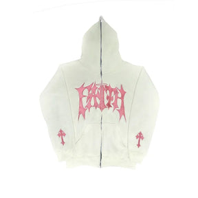 Faith Embroidered Full Zip Hoodie