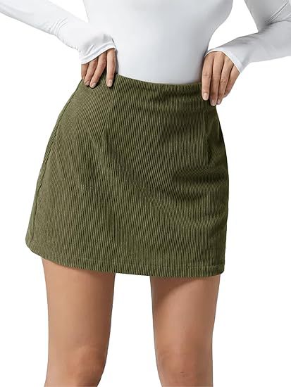 Halara High Waisted Invisible Zipper Mini A-line Corduroy Casual Skirt (Buy 2 Get Free Shipping)