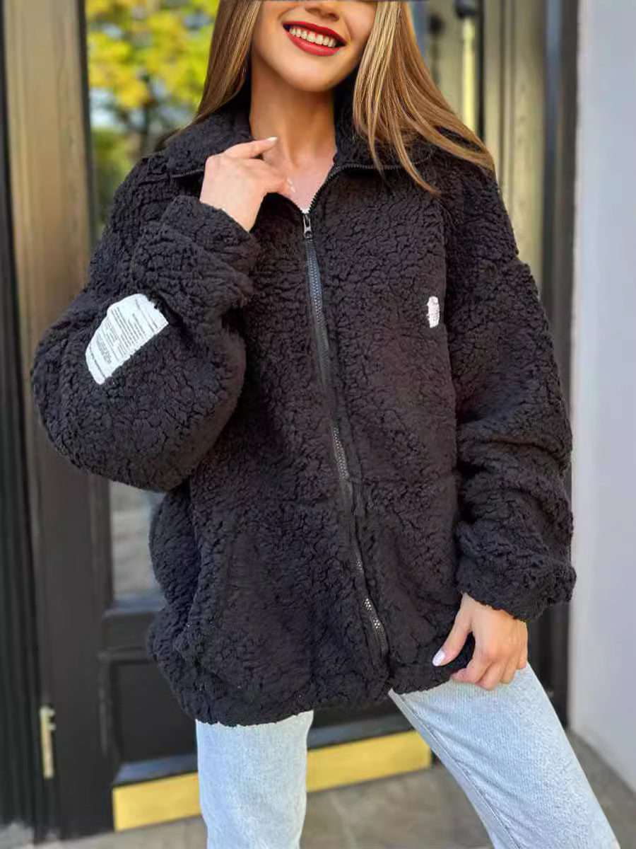 Women's Casual Faux Lamb Wool Coat