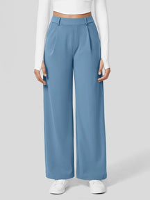 High Waisted Side Pocket Straight Leg Work Pants