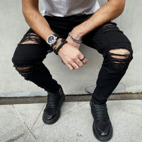 Men's Ripped Jeans Slim Fit Skinny Stretch Comfy Denim Jeans