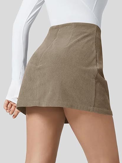 Halara High Waisted Invisible Zipper Mini A-line Corduroy Casual Skirt (Buy 2 Get Free Shipping)