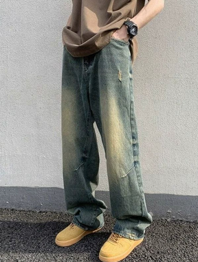 vintage old-school street-style gradient jeans