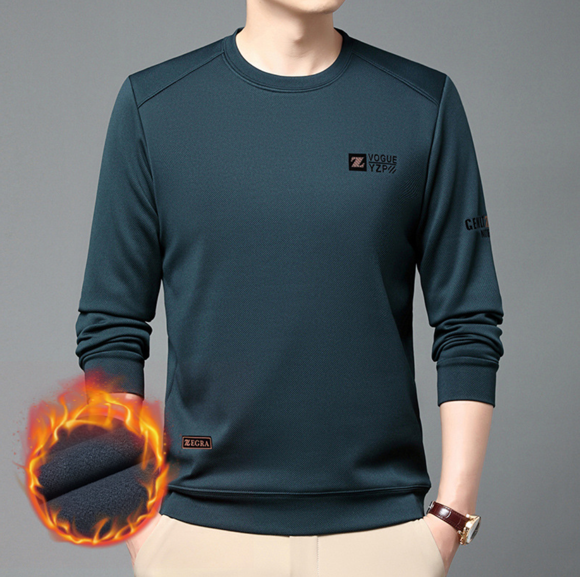 Men’s Fashion Plush-Lined Base Shirt