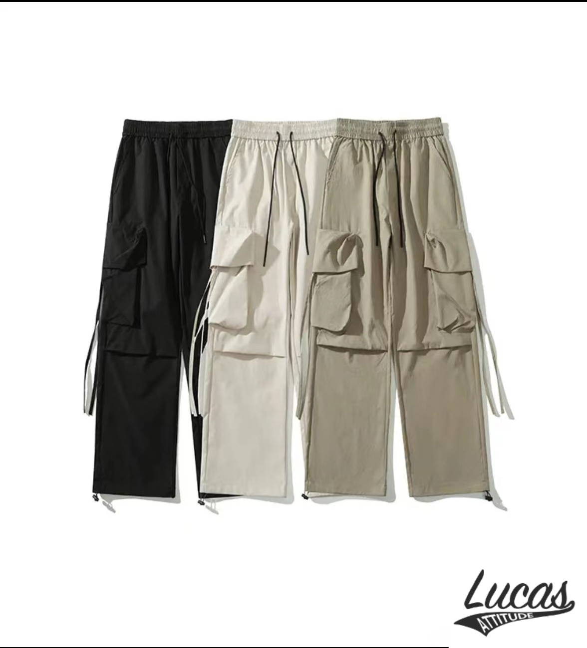 VIBE outdoor functional loose-fitting cargo pants with cuffed ankles