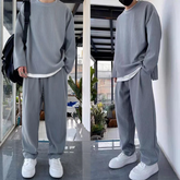 Men’s Loose Fashionable Long Sleeve 2-piece Set