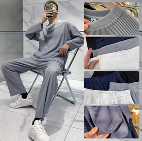 Men’s Loose Fashionable Long Sleeve 2-piece Set