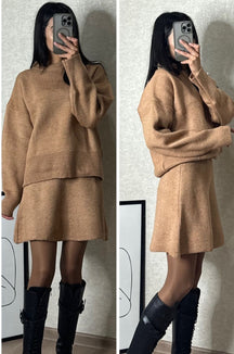 Knitted skirt suit（Top + skirt）