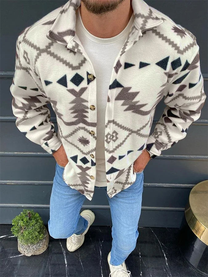 Long Sleeve Light Gray Printed Jacket