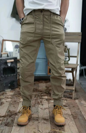 New American retro men's elastic waist leisure bunched feet cargo pants