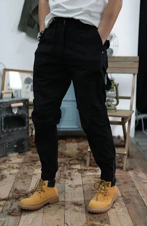 New American retro men's elastic waist leisure bunched feet cargo pants