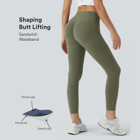 High Waisted Butt Lifting Tummy Control Side Pocket Shaping Training UltraSculpt Leggings